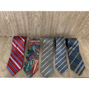 Saddlebred Men's Designer Striped Tie Set Multicolor 5 Piece‎ Collection